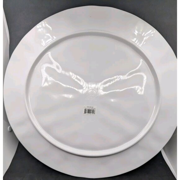 Le Cadeaux Antiqua Serving Platter melamine White crazing  15" discontinued - Picture 2 of 12